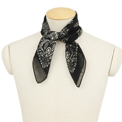 【中古】サンローランパリ SAINT LAURENT PARIS ウール系 ペイズリー スカーフ ブラックxホワイト【 状態ランクA 】【 メンズ 】