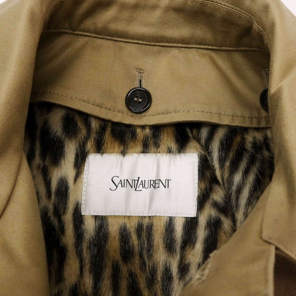 【中古】サンローラン SAINT LAURENT ツイルコットン ステンカラーコート ベージュ【サイズ44】【 状態ランクA 】【 メンズ 】