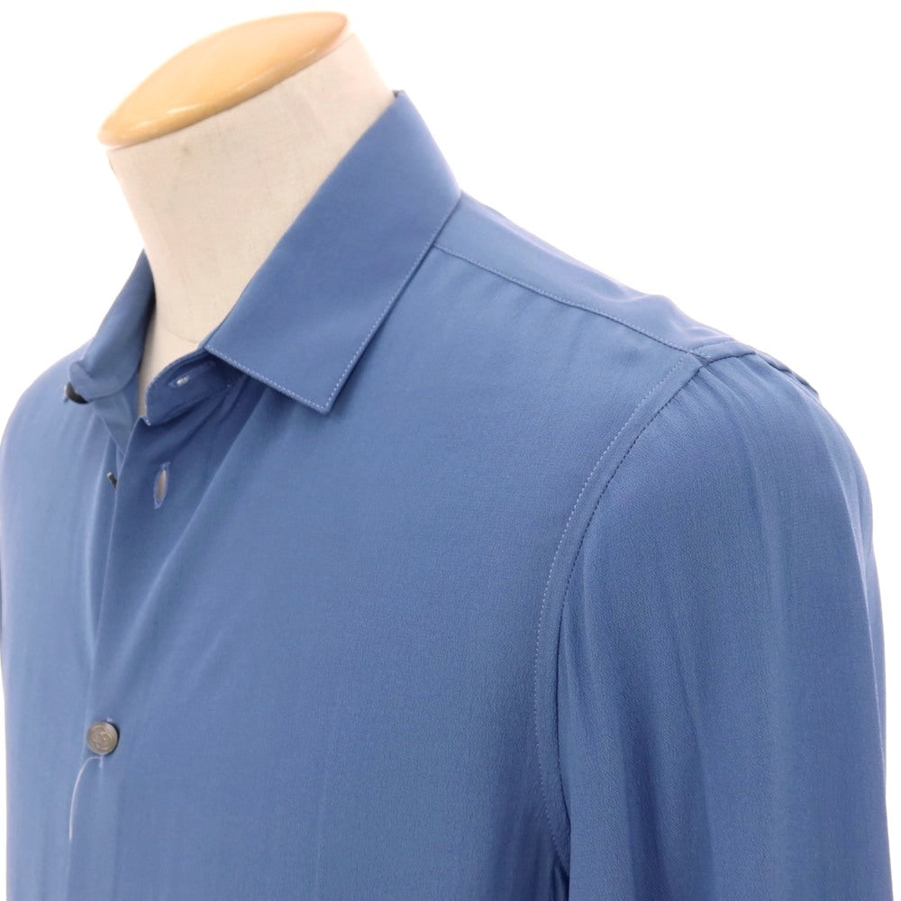 【中古】グッチ GUCCI シルク カジュアルシャツ ブルー【サイズ44】【 状態ランクD 】【 メンズ 】