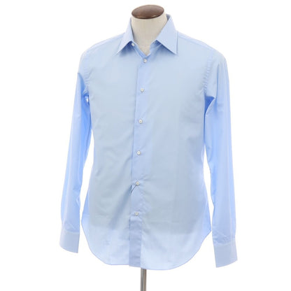 【中古】【未使用】ブリオーニ Brioni コットン レギュラーカラー ドレスシャツ ブルー【サイズ41】【 状態ランクS 】【 メンズ 】