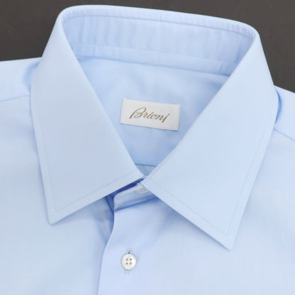 【中古】【未使用】ブリオーニ Brioni コットン レギュラーカラー ドレスシャツ ブルー【サイズ41】【 状態ランクS 】【 メンズ 】