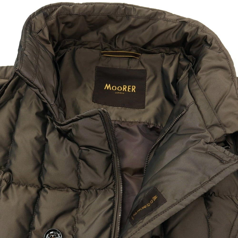 【中古】ムーレー MOORER SIRO-KM2 ナイロン ダブルブレスト ダウンジャケット カーキ系【サイズ48】【 状態ランクB 】【 メンズ 】