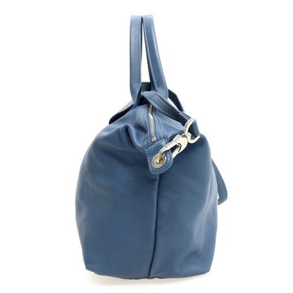【中古】ロンシャン Longchamp レザー 2way トートバッグ ダルブルー【 状態ランクC 】【 ユニセックス 】
