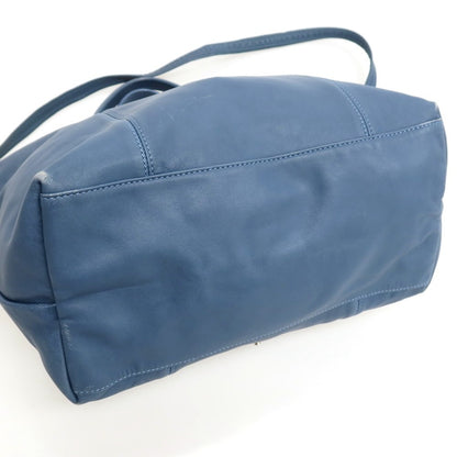 【中古】ロンシャン Longchamp レザー 2way トートバッグ ダルブルー【 状態ランクC 】【 ユニセックス 】