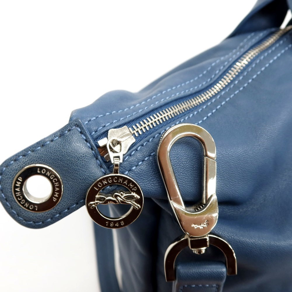 【中古】ロンシャン Longchamp レザー 2way トートバッグ ダルブルー【 状態ランクC 】【 ユニセックス 】