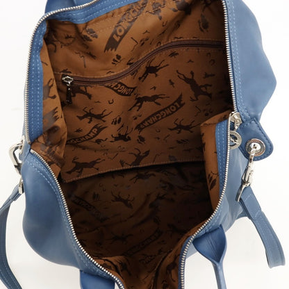 【中古】ロンシャン Longchamp レザー 2way トートバッグ ダルブルー【 状態ランクC 】【 ユニセックス 】