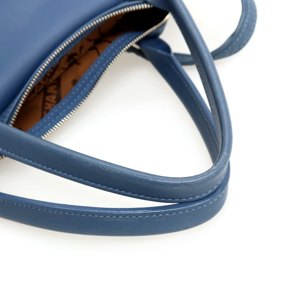 【中古】ロンシャン Longchamp レザー 2way トートバッグ ダルブルー【 状態ランクC 】【 ユニセックス 】