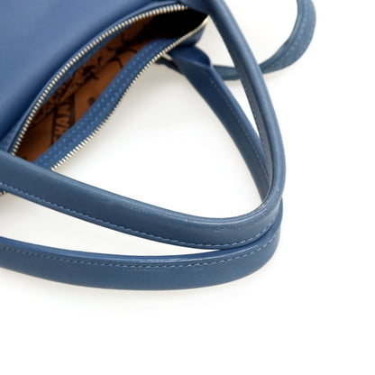 【中古】ロンシャン Longchamp レザー 2way トートバッグ ダルブルー【 状態ランクC 】【 ユニセックス 】