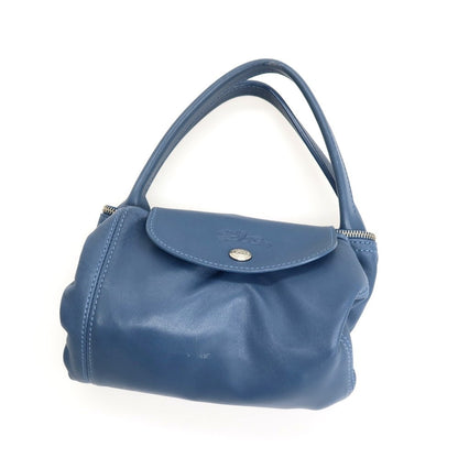 【中古】ロンシャン Longchamp レザー 2way トートバッグ ダルブルー【 状態ランクC 】【 ユニセックス 】