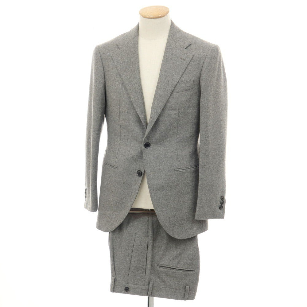 【中古】サルトリア ラファニエロ Sartoria Raffaniello ウールカシミヤ 3つボタンスーツ グレー【サイズ上44/下79】【 状態ランクA 】【 メンズ 】