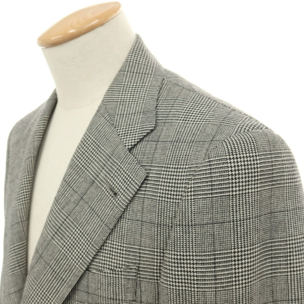 【中古】サルトリア ラファニエロ Sartoria Raffaniello ウール グレンチェック 3B テーラードジャケット ブラックxホワイト【サイズ44】【 状態ランクB 】【 メンズ 】