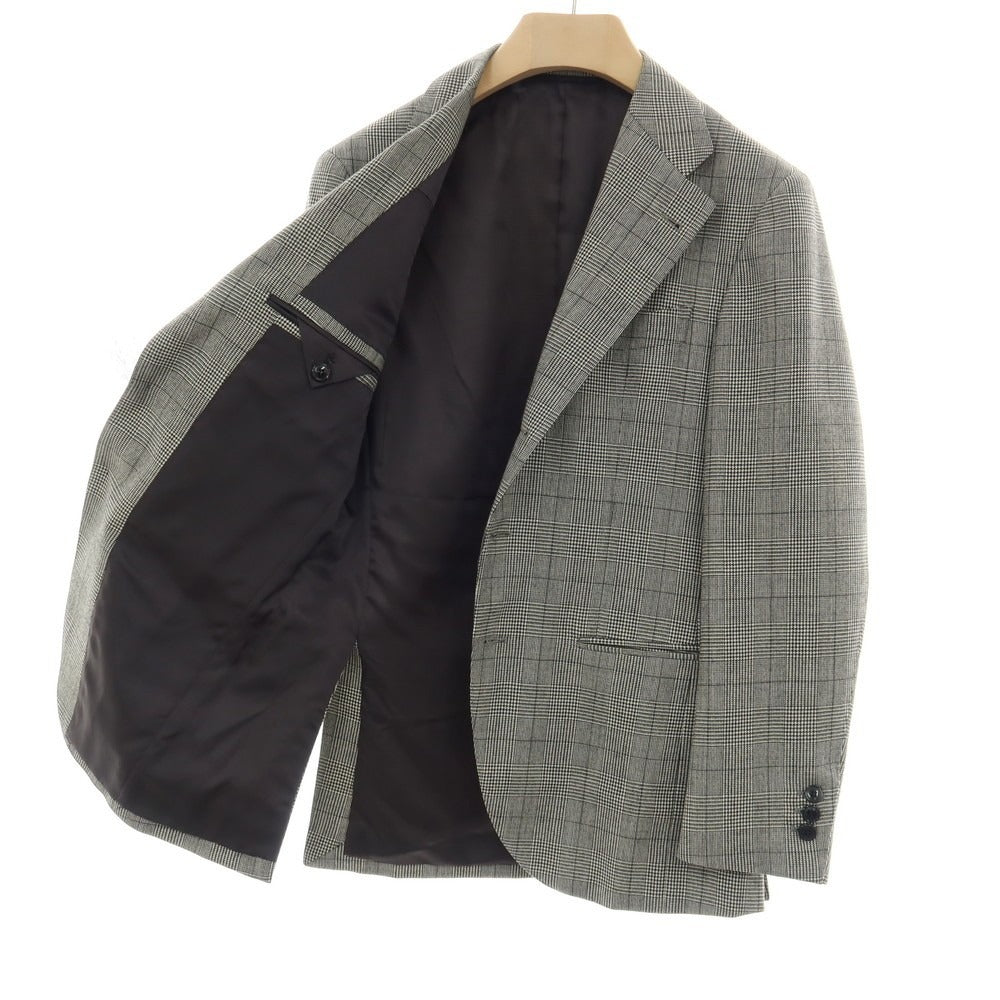 【中古】サルトリア ラファニエロ Sartoria Raffaniello ウール グレンチェック 3B テーラードジャケット ブラックxホワイト【サイズ44】【 状態ランクB 】【 メンズ 】