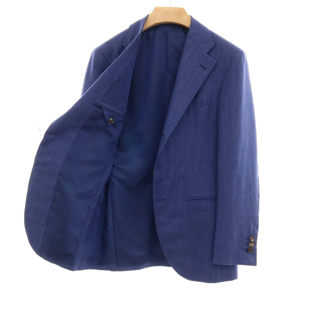 【中古】サルトリア ラファニエロ Sartoria Raffaniello ウールシルクリネン 3B テーラードジャケット ネイビー【サイズ44】【 状態ランクB 】【 メンズ 】