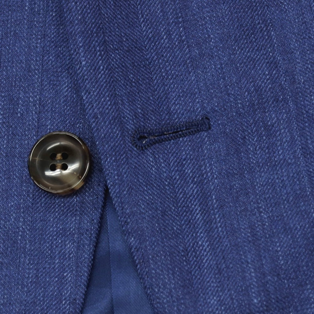 【中古】サルトリア ラファニエロ Sartoria Raffaniello ウールシルクリネン 3B テーラードジャケット ネイビー【サイズ44】【 状態ランクB 】【 メンズ 】