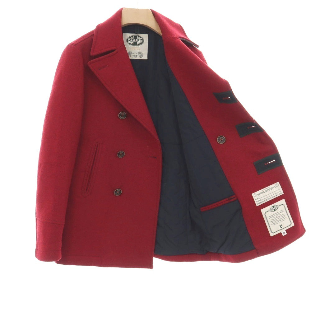 【中古】カンプリン CAMPLIN ウールポリエステルナイロン 中綿入り ピーコート レッド【サイズ46】【 状態ランクB 】【 メンズ 】