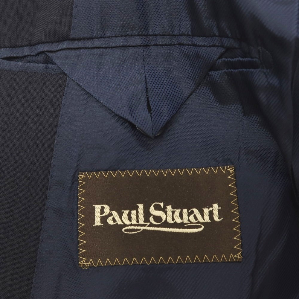 【中古】ポールスチュアート PAUL STUART ウール ストライプ 2つボタンスーツ ネイビー【サイズ46】【 状態ランクC 】【 メンズ 】