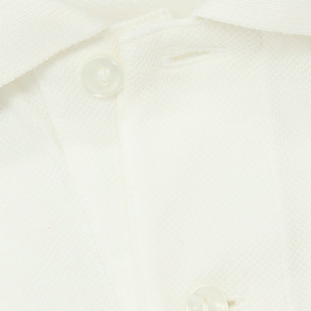 【中古】ラコステ LACOSTE コットン 鹿の子 半袖ポロシャツ ホワイトxブルー【サイズ3】【 状態ランクC 】【 メンズ 】