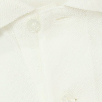 【中古】ラコステ LACOSTE コットン 鹿の子 半袖ポロシャツ ホワイトxブルー【サイズ3】【 状態ランクC 】【 メンズ 】