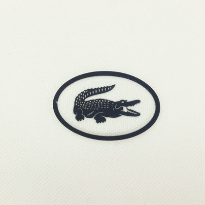【中古】ラコステ LACOSTE コットン 鹿の子 半袖ポロシャツ ホワイトxブルー【サイズ3】【 状態ランクC 】【 メンズ 】