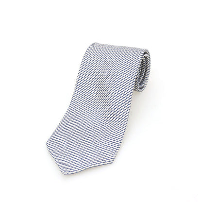 【中古】シャルベ CHARVET シルク ネクタイ ホワイトxネイビー【 状態ランクC 】【 メンズ 】