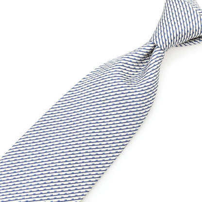 【中古】シャルベ CHARVET シルク ネクタイ ホワイトxネイビー【 状態ランクC 】【 メンズ 】
