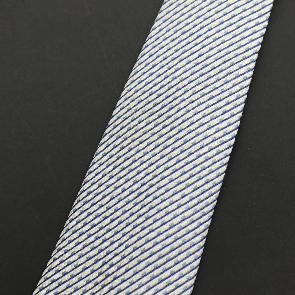 【中古】シャルベ CHARVET シルク ネクタイ ホワイトxネイビー【 状態ランクC 】【 メンズ 】