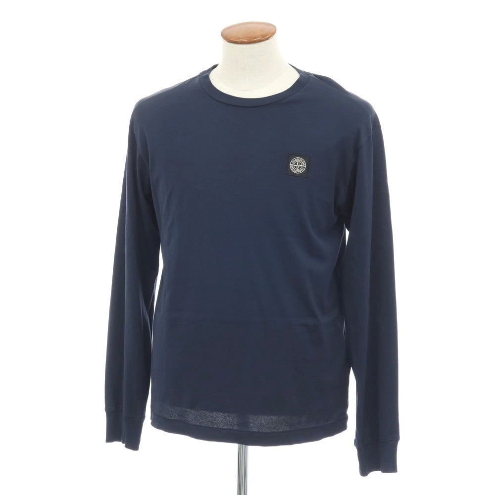 【中古】ストーンアイランド STONE ISLAND コットン クルーネック 長袖Ｔシャツ ネイビー【サイズM】【 状態ランクC 】【 メンズ 】