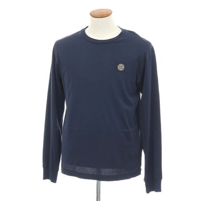 【中古】ストーンアイランド STONE ISLAND コットン クルーネック 長袖Ｔシャツ ネイビー【サイズM】【 状態ランクC 】【 メンズ 】