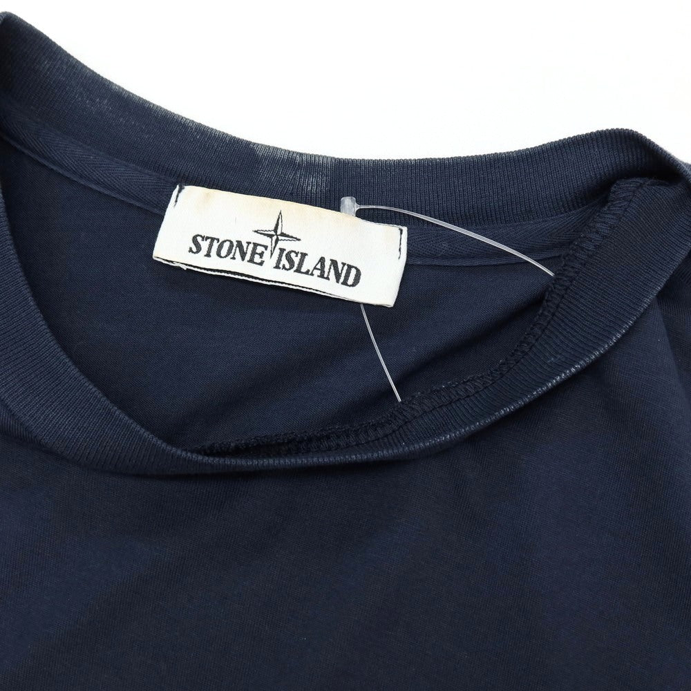 【中古】ストーンアイランド STONE ISLAND コットン クルーネック 長袖Ｔシャツ ネイビー【サイズM】【 状態ランクC 】【 メンズ 】