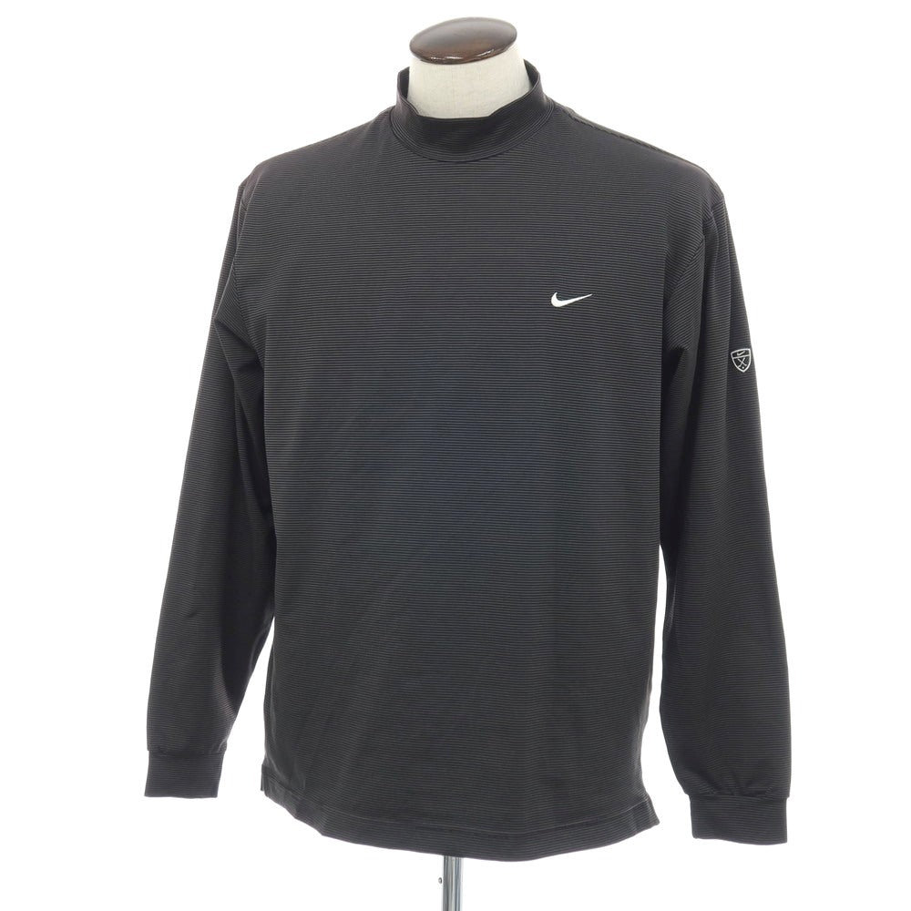 【中古】ナイキ NIKE タイガーウッズ ポリエステルポリウレタン ボーダー 長袖Ｔシャツ ブラック系【サイズXL】【 状態ランクB 】【 メンズ 】
