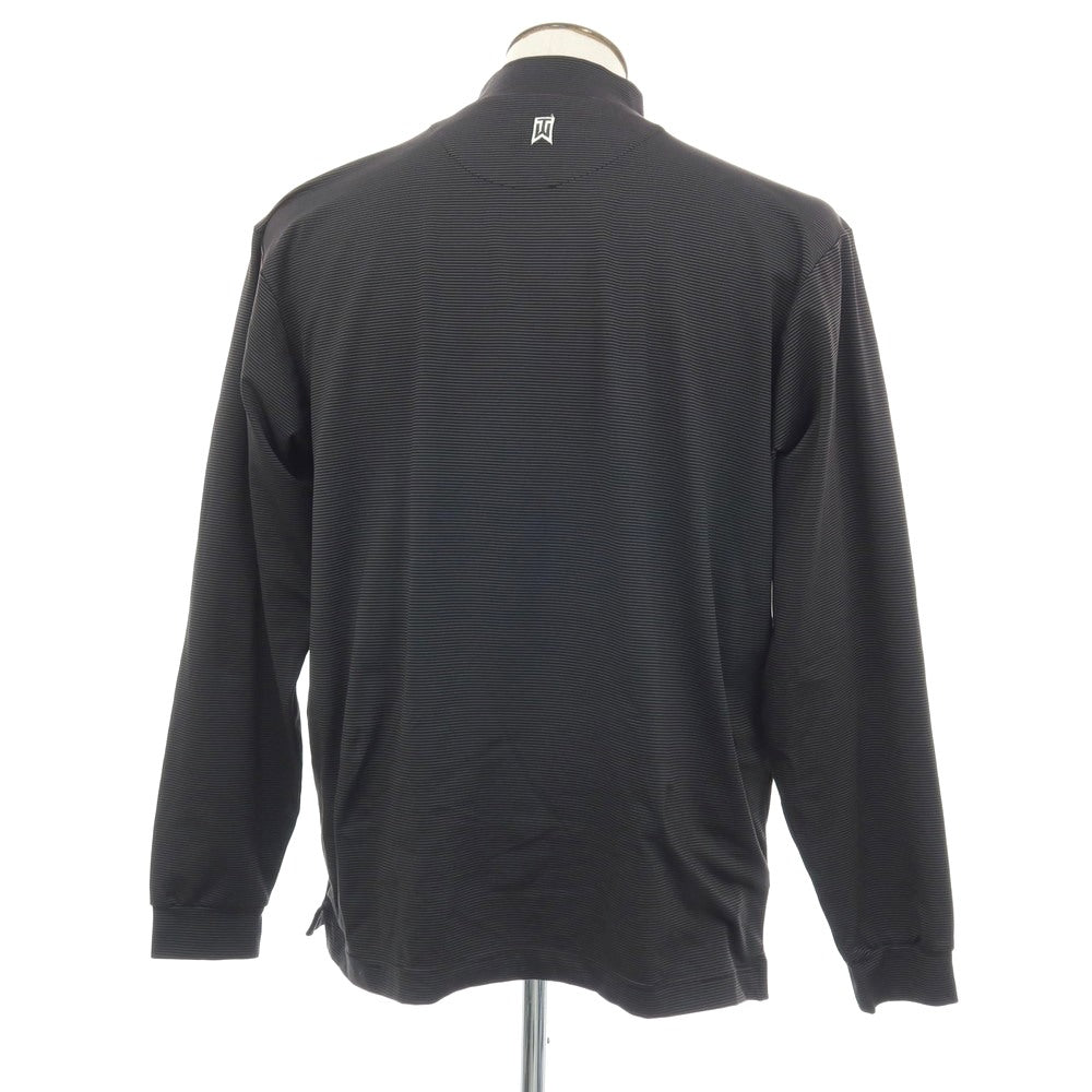 【中古】ナイキ NIKE タイガーウッズ ポリエステルポリウレタン ボーダー 長袖Ｔシャツ ブラック系【サイズXL】【 状態ランクB 】【 メンズ 】