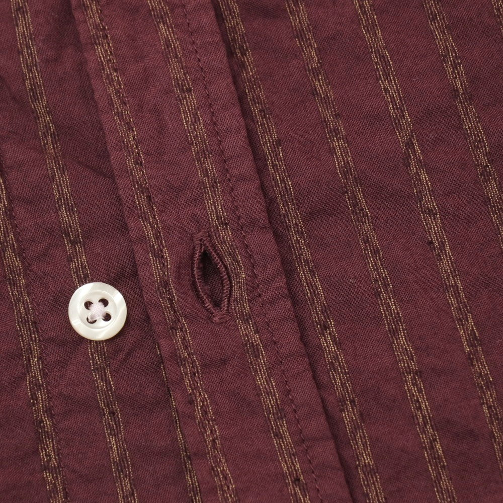 【中古】マッシモアルバ massimo alba コットンナイロン ストライプ セミワイドカラー カジュアルシャツ ボルドー【サイズM】【 状態ランクA 】【 メンズ 】