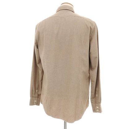 【中古】マッシモアルバ massimo alba コットン チェック セミワイドカラー カジュアルシャツ ベージュ【サイズM】【 状態ランクA 】【 メンズ 】