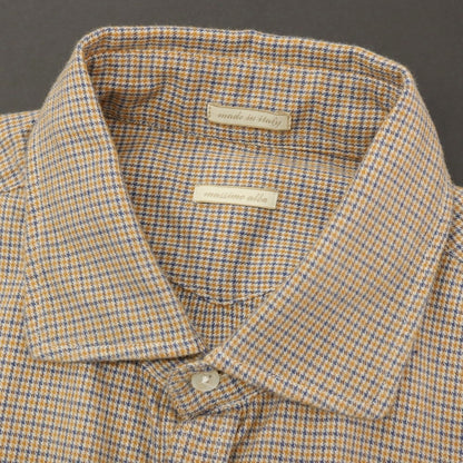 【中古】マッシモアルバ massimo alba コットン チェック セミワイドカラー カジュアルシャツ ベージュ【サイズM】【 状態ランクA 】【 メンズ 】