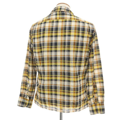 【中古】アレッサンドロ ゲラルディ ALESSANDRO GHERARDI コットン チェック オープンカラー カジュアルシャツ イエロー系【サイズM】【 状態ランクA 】【 メンズ 】