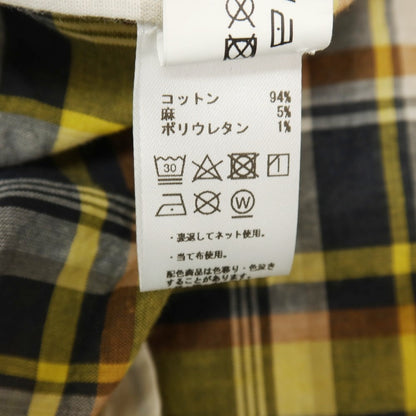 【中古】アレッサンドロ ゲラルディ ALESSANDRO GHERARDI コットン チェック オープンカラー カジュアルシャツ イエロー系【サイズM】【 状態ランクA 】【 メンズ 】