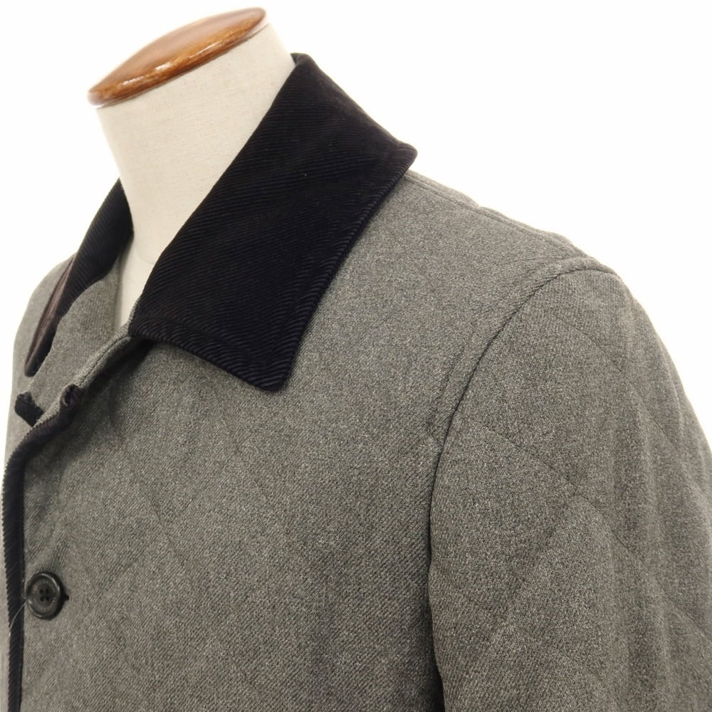 【中古】タケオキクチ TAKEO KIKUCHI ポリエステル 中綿入り キルティングブルゾン グレー【サイズ2】【 状態ランクC 】【 メンズ 】