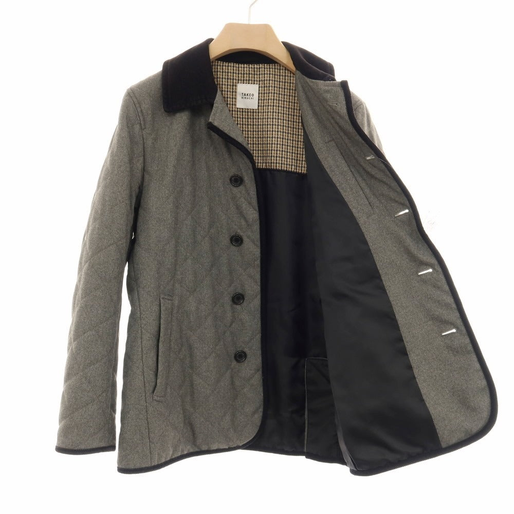 【中古】タケオキクチ TAKEO KIKUCHI ポリエステル 中綿入り キルティングブルゾン グレー【サイズ2】【 状態ランクC 】【 メンズ 】
