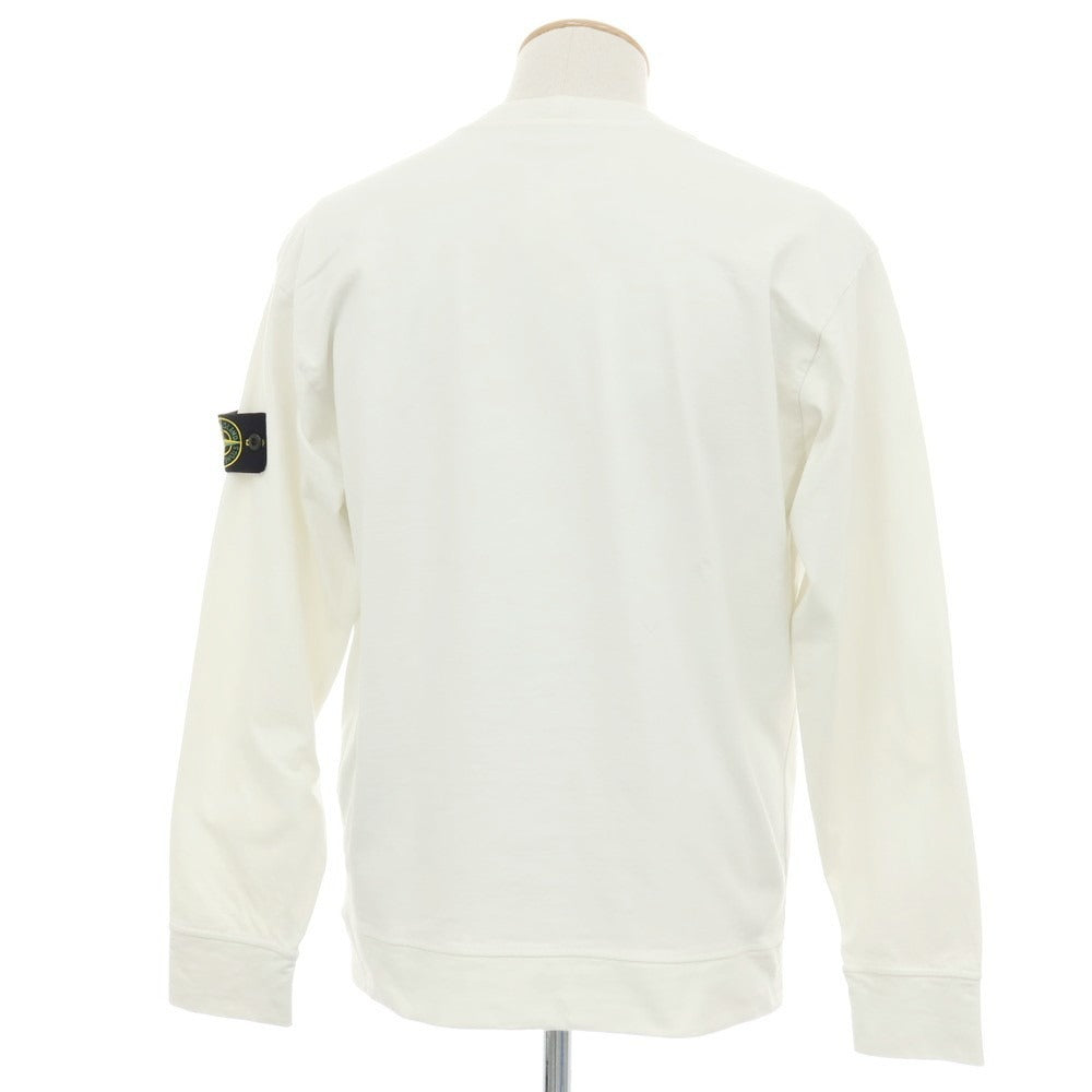 【中古】ストーンアイランド STONE ISLAND コットン ヘビーオンス クルーネック 長袖カットソー ホワイト【サイズS】【 状態ランクC 】【 メンズ 】