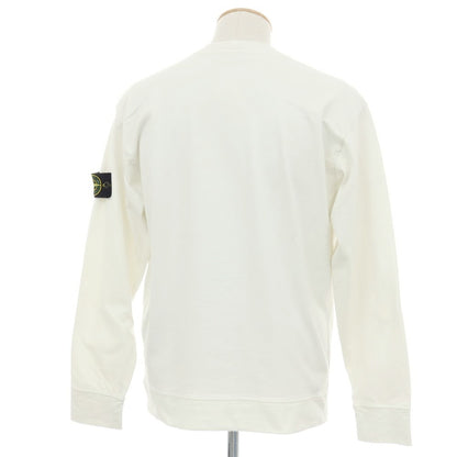 【中古】ストーンアイランド STONE ISLAND コットン ヘビーオンス クルーネック 長袖カットソー ホワイト【サイズS】【 状態ランクC 】【 メンズ 】