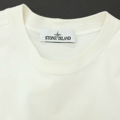 【中古】ストーンアイランド STONE ISLAND コットン ヘビーオンス クルーネック 長袖カットソー ホワイト【サイズS】【 状態ランクC 】【 メンズ 】