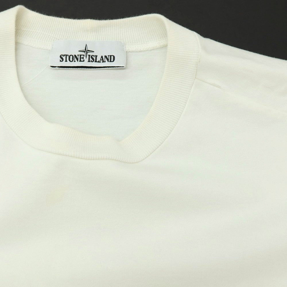 【中古】ストーンアイランド STONE ISLAND コットン ヘビーオンス クルーネック 長袖カットソー ホワイト【サイズS】【 状態ランクC 】【 メンズ 】