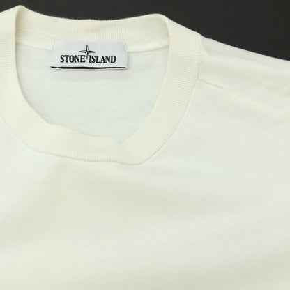 【中古】ストーンアイランド STONE ISLAND コットン ヘビーオンス クルーネック 長袖カットソー ホワイト【サイズS】【 状態ランクC 】【 メンズ 】