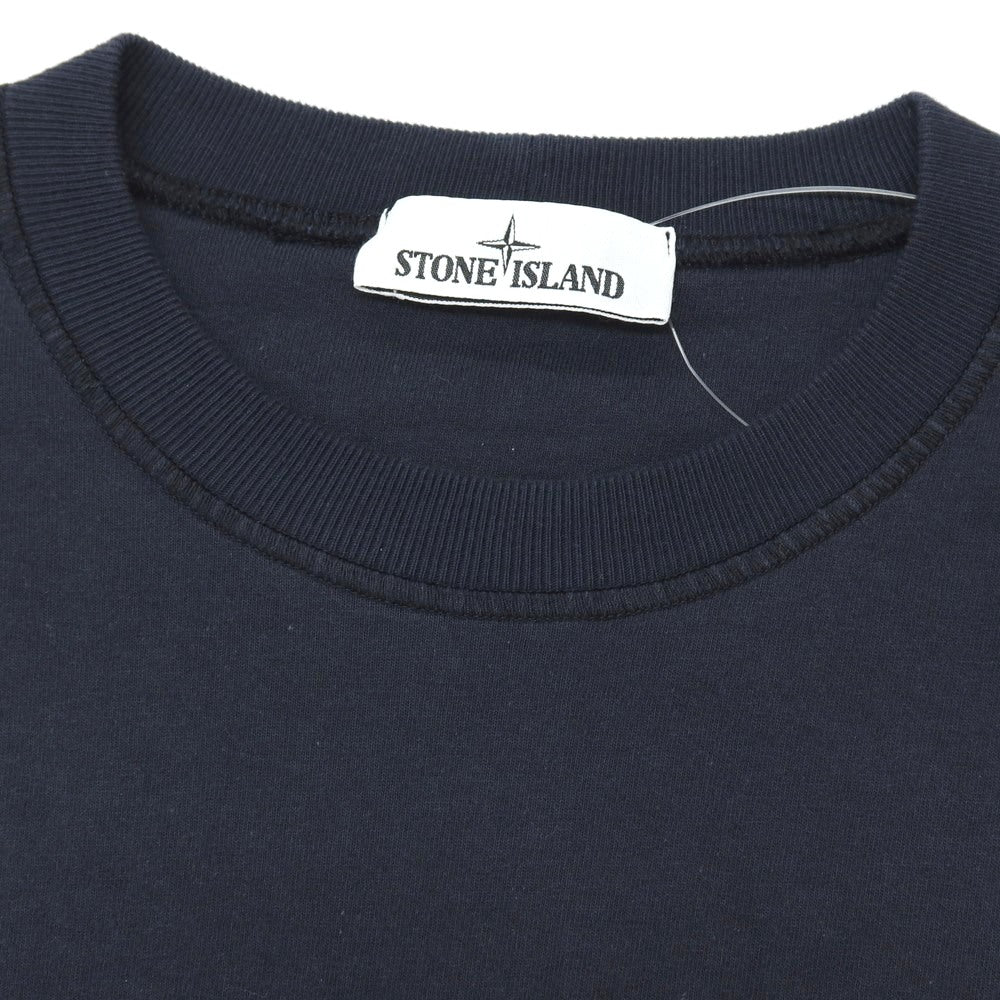 【中古】ストーンアイランド STONE ISLAND コットン クルーネック 長袖Ｔシャツ ダークネイビー【サイズS】【 状態ランクC 】【 メンズ 】