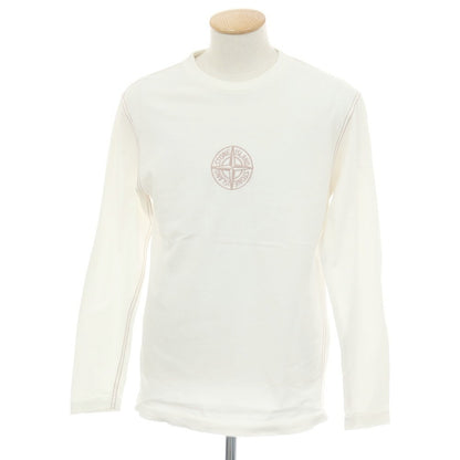 【中古】ストーンアイランド STONE ISLAND コットン クルーネック 長袖Ｔシャツ ホワイト【サイズS】【 状態ランクC 】【 メンズ 】