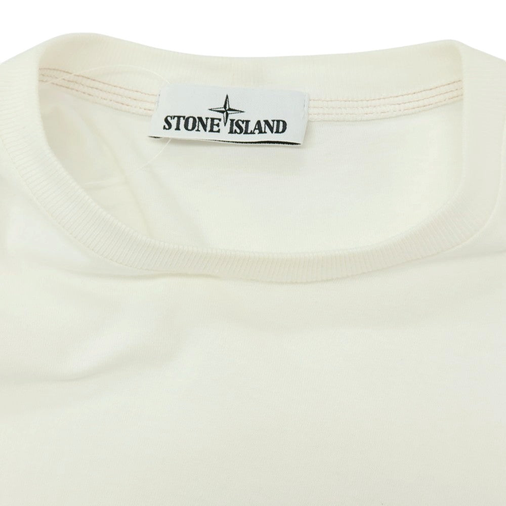 【中古】ストーンアイランド STONE ISLAND コットン クルーネック 長袖Ｔシャツ ホワイト【サイズS】【 状態ランクC 】【 メンズ 】