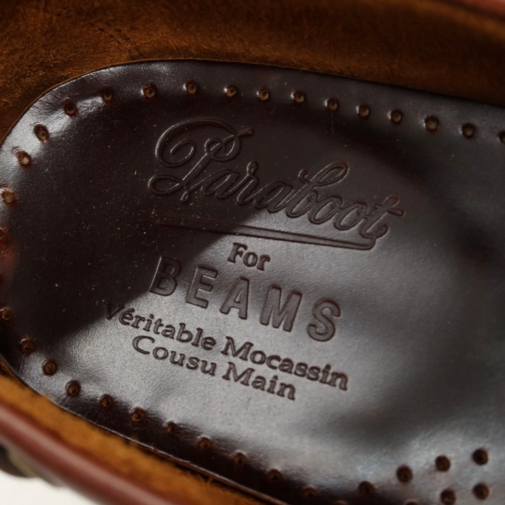 【中古】パラブーツ Paraboot BEAMS別注 CORSICA レザー ローファー ブラウン【サイズ7】【 状態ランクB 】【 メンズ 】