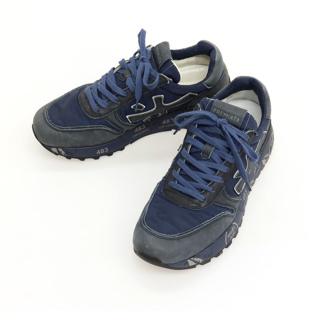 【中古】プレミアータ PREMIATA MICK 3833 レザー ナイロン スニーカー ネイビー【サイズ42】【 状態ランクC 】【 メンズ 】