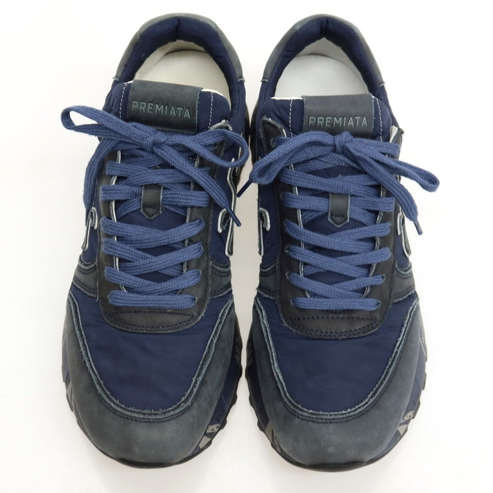 【中古】プレミアータ PREMIATA MICK 3833 レザー ナイロン スニーカー ネイビー【サイズ42】【 状態ランクC 】【 メンズ 】