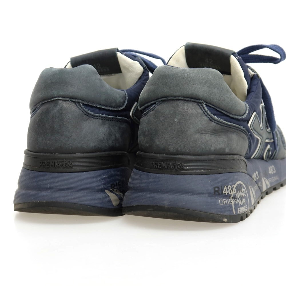 【中古】プレミアータ PREMIATA MICK 3833 レザー ナイロン スニーカー ネイビー【サイズ42】【 状態ランクC 】【 メンズ 】